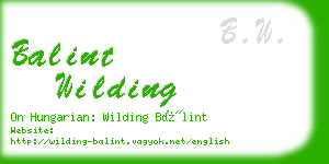 balint wilding business card